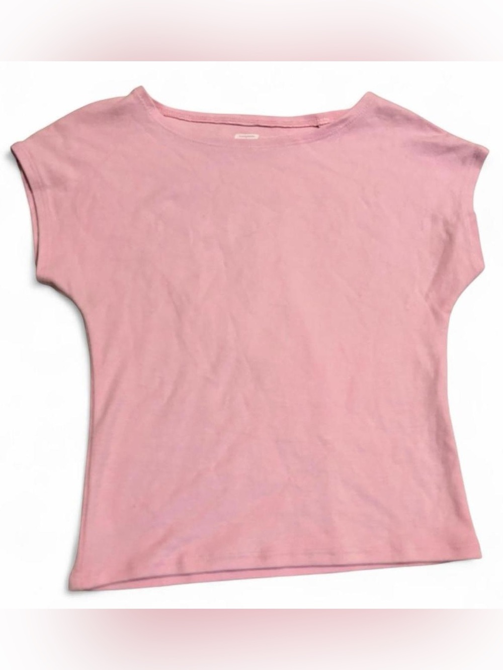Light pink cropped short sleeve top